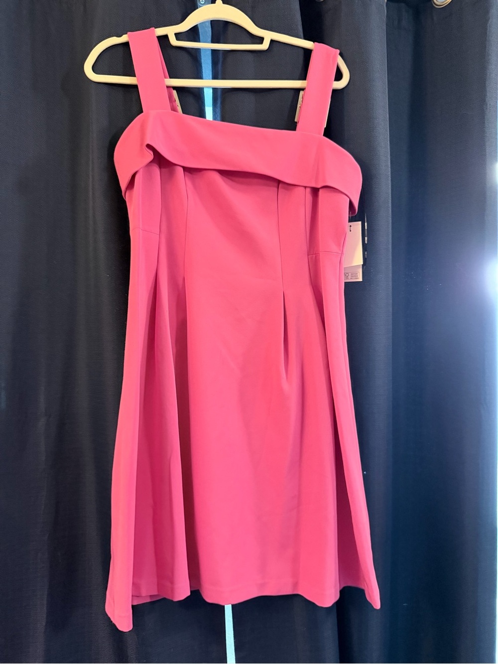 DKNY Hot Pink Off-Shoulder Midi Dress